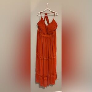 Elegant Terracotta Lacey Dress